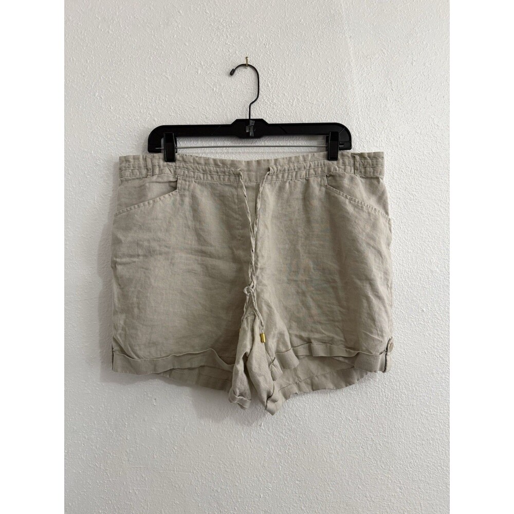 Ellen Tracy Boho Lightweight Luxury Linen Shorts Women’s Sz Large